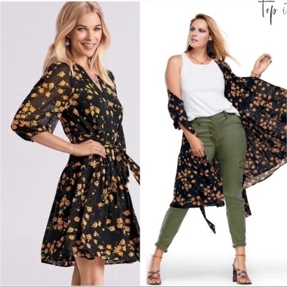 CAbi Debut Wrap Dress in Fiesta Floral (Style 5945), Size S